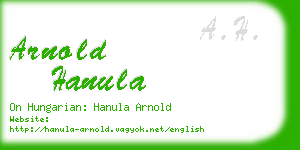 arnold hanula business card